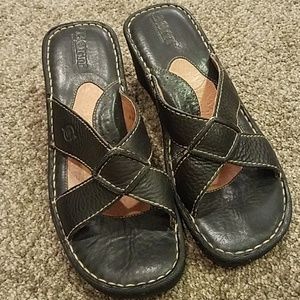 Born black wedge sandals size 7